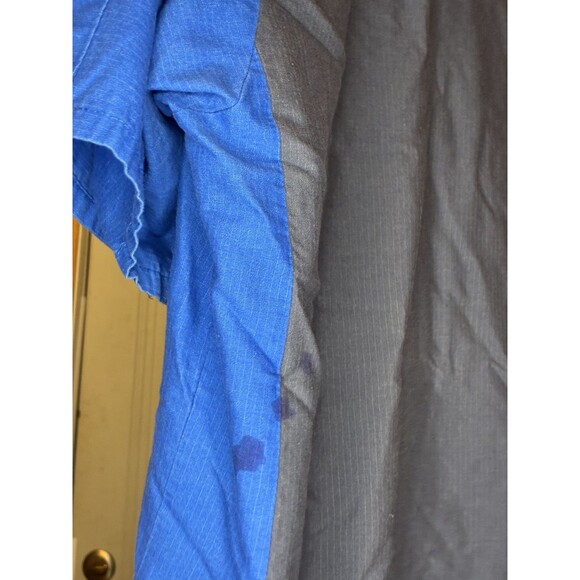 Red Cap Gray Blue Mens Mechanic Work Shirt Short Sleeve Button up (Jose On Front - Picture 7 of 7